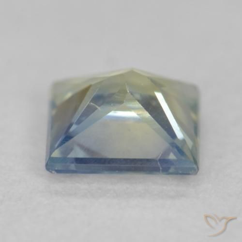 Saphir Sarcelle naturelle Carré, 0.31 ct, VVS