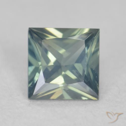0.27ct Naturel Bleu vert moyen Saphir, Carré, VVS