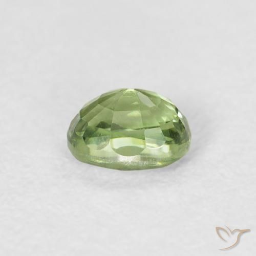 Saphir Vert foncé naturelle ovale, 0.43 ct, VVS