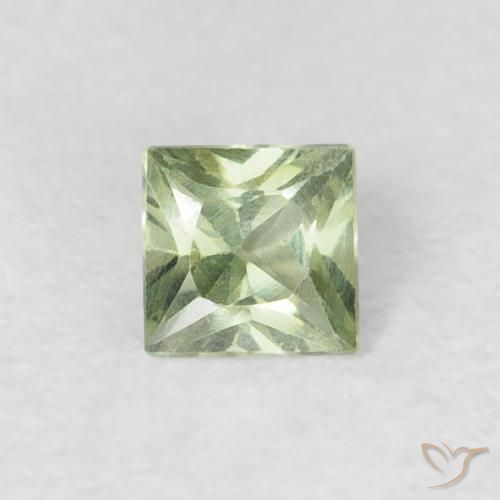 0.18ct Naturel Vert très clair Saphir, Carré, VVS-VS