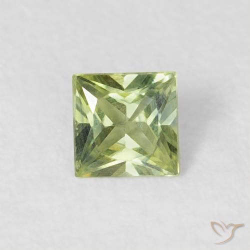 0.23ct Naturel Olive verte Saphir, Carré, VVS-VS