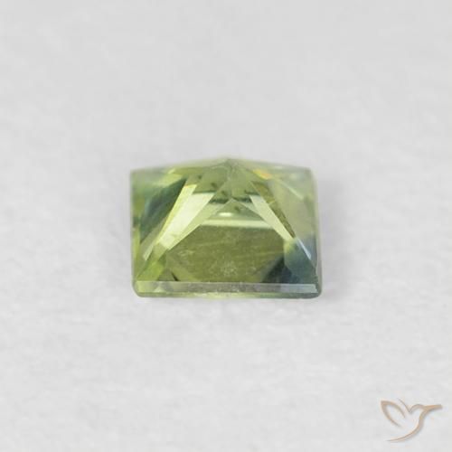 Saphir Olive verte naturelle Carré, 0.23 ct, VVS-VS