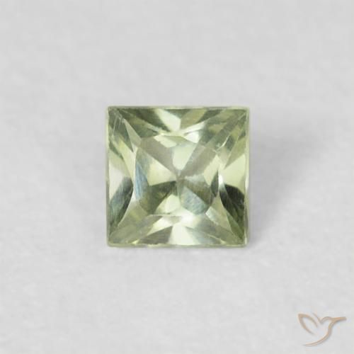 0.18ct Naturel Vert clair Saphir, Carré, VVS-VS