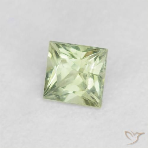 Saphir Vert sauge très clair naturelle Carré, 0.23 ct, VVS-VS