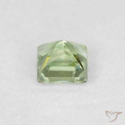 Saphir Vert sauge très clair naturelle Carré, 0.23 ct, VVS-VS
