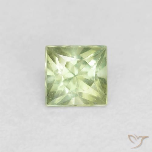 0.22ct Naturel Vert chaud Saphir, Carré, VVS-VS
