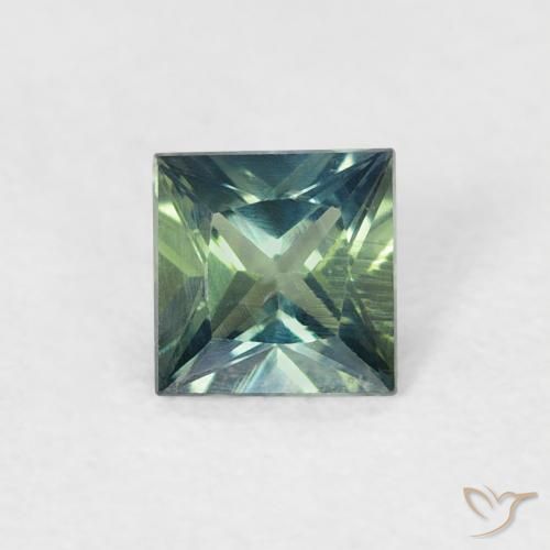 0.40ct Naturel Bleu vert moyen Saphir, Carré, VS