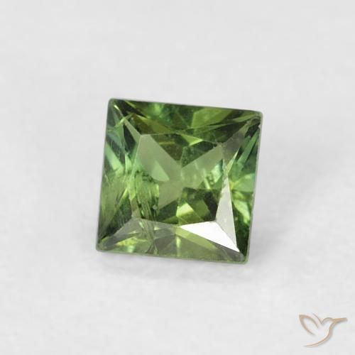 Saphir Forêt verte naturelle Carré, 0.39 ct, VS