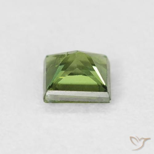 Saphir Forêt verte naturelle Carré, 0.39 ct, VS