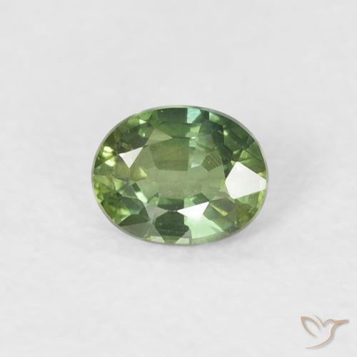 Saphir Vert foncé naturelle ovale, 0.35 ct, VS