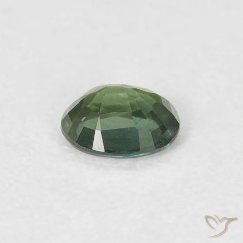Saphir Vert foncé naturelle ovale, 0.35 ct, VS