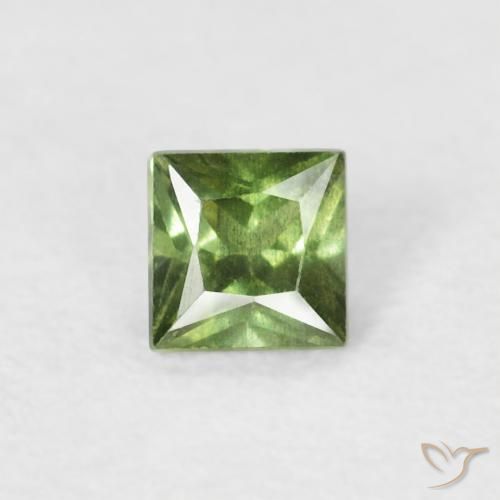 0.20ct Naturel Vert moyen Saphir, Carré, VS