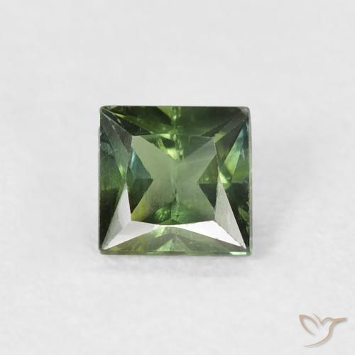 0.47ct Naturel Vert brunâtre Saphir, Carré, VS