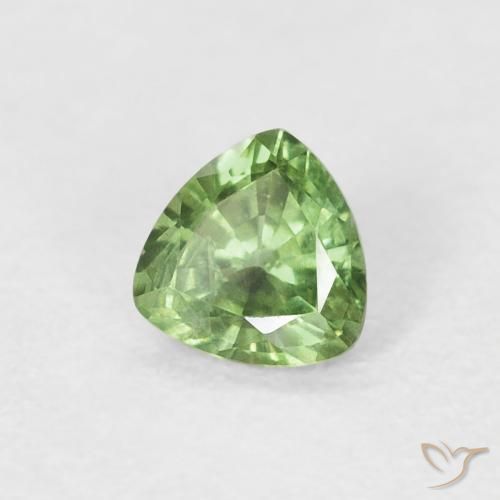 Saphir Vert moyen naturelle Trillion, 0.41 ct, VS
