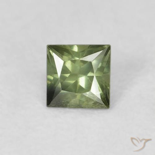 0.31ct Naturel Vert moyen Saphir, Carré, VS