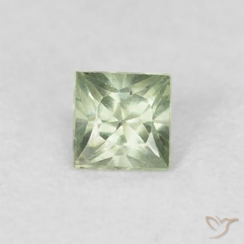 0.20ct Naturel Vert clair Saphir, Carré, VS