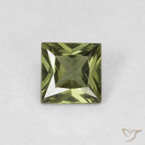 0.33ct Naturel Vert forêt chaud Saphir, Carré, VS