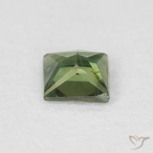 Saphir Forêt verte naturelle Carré, 0.31 ct, VS