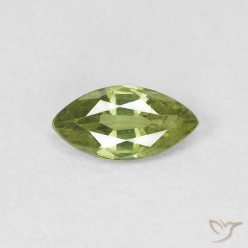 Saphir Vert moyen naturelle Marquise, 0.35 ct, VS