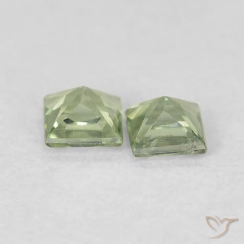 Shop natural 0.40ct Vert sauge très clair Saphir gems, Carré, from Tanzanie at GemSelect. In stock, global shipping!