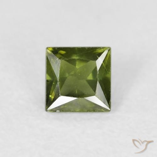 0.36ct Naturel Vert chaud Saphir, Carré, VS