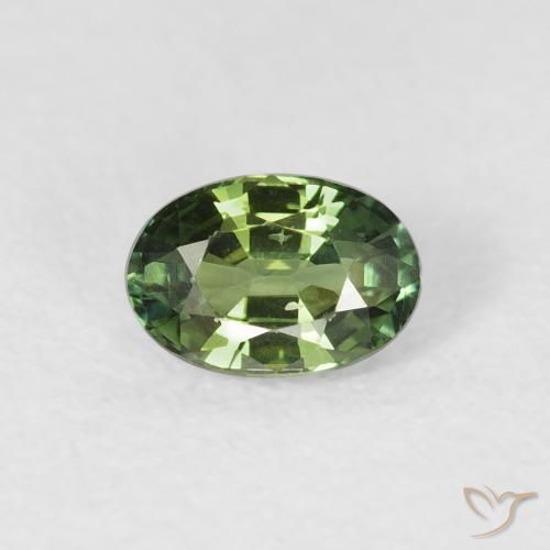 0.72ct Naturel Medium Dark-Green Saphir, ovale, VS
