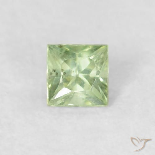 0.18ct Naturel Vert jaune léger Saphir, Carré, VS