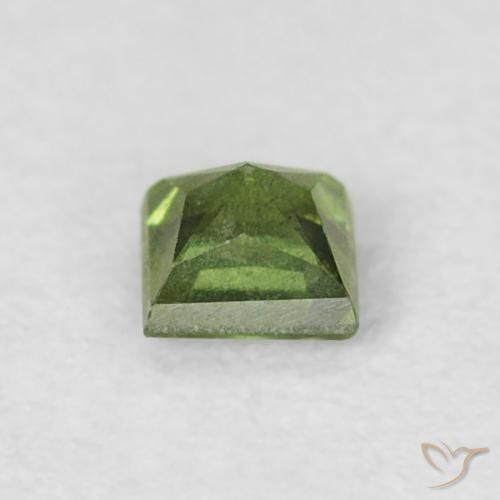 Saphir Vert moyen naturelle Carré, 0.24 ct, VS