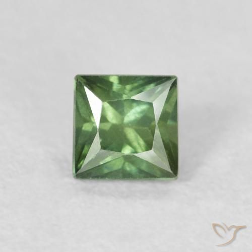 0.40ct Naturel Vert foncé Saphir, Carré, VS
