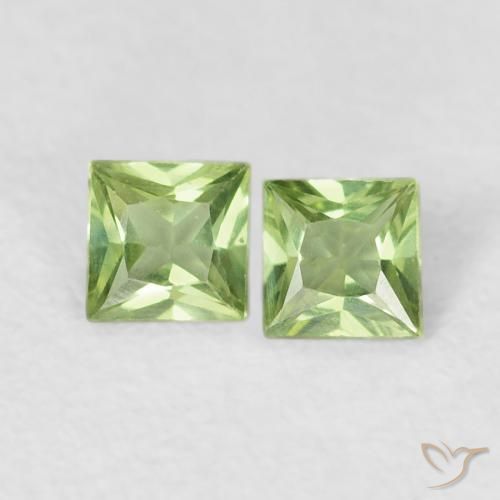 0.34ctw Naturel Vert moyen Saphir, Carré, VS