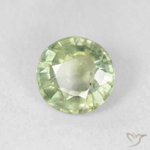 Saphir Vert très clair naturelle Tour, 0.80 ct, VS