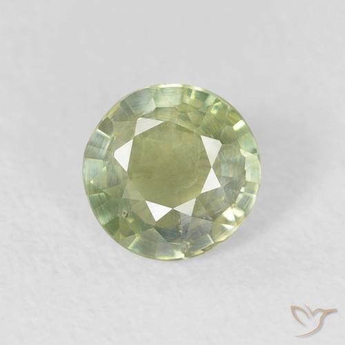 0.63ct Naturel Olive verte Saphir, Tour, VS