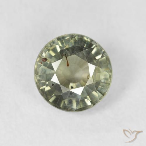 Saphir vert de 0,95 carats à vendre, Rond Saphir en vrac de Tanzanie, Gemme naturelle, 5,5 mm, Photo A