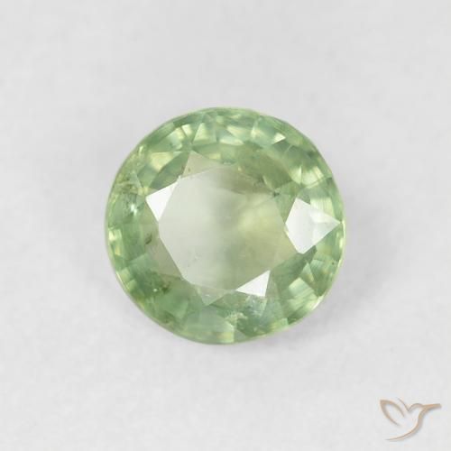 Saphir Vert chaud naturelle Tour, 0.80 ct, VS