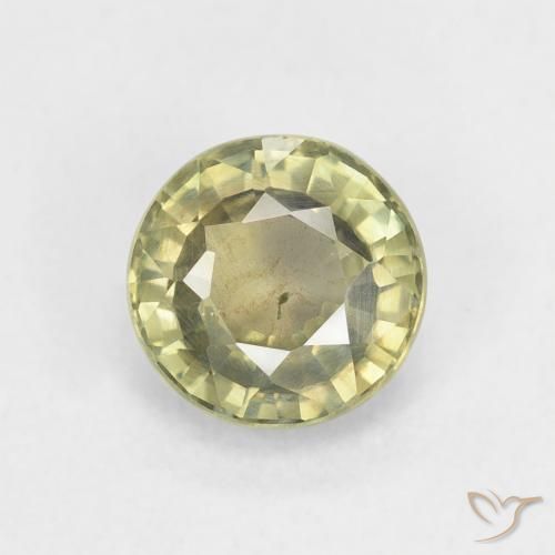 0.86ct Naturel Vert jaunâtre Saphir, Tour, VS