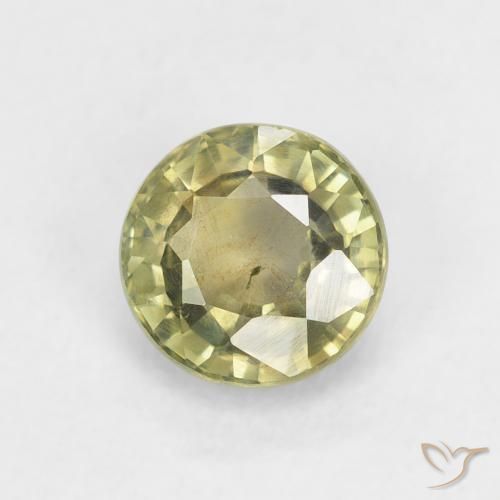 Saphir Vert jaunâtre naturelle Tour, 0.86 ct, VS