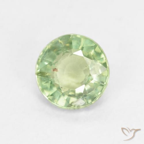 Saphir Vert jaunâtre naturelle Tour, 0.82 ct, VS