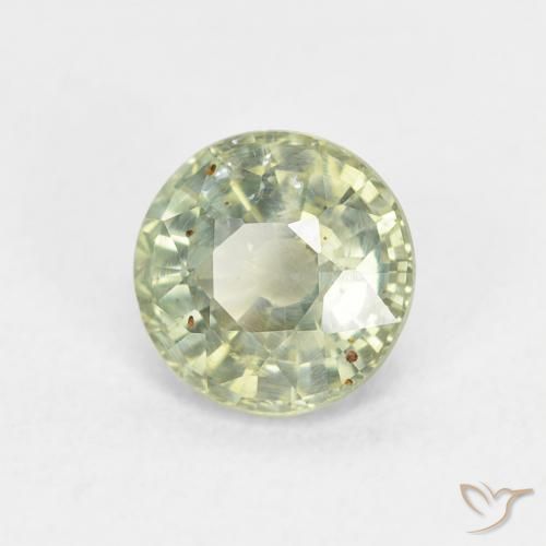Saphir Vert pâle naturelle Tour, 0.83 ct, VS