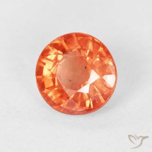 Saphir Orange rougeâtre naturelle Tour, 0.87 ct, VS