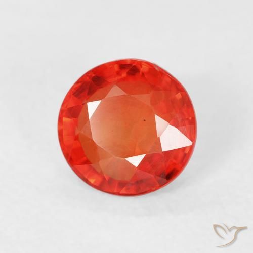 Saphir Orange rougeâtre naturelle Tour, 0.73 ct, VS