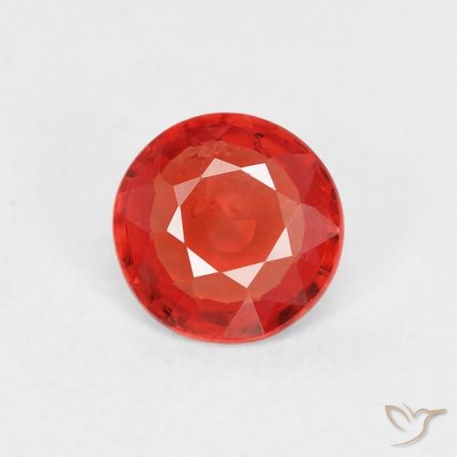 Pierre précieuse saphir orange de 0,51 carats à vendre, Rond Saphir en vrac de Tanzanie, Gemme naturelle, 5,3 mm, Photo A