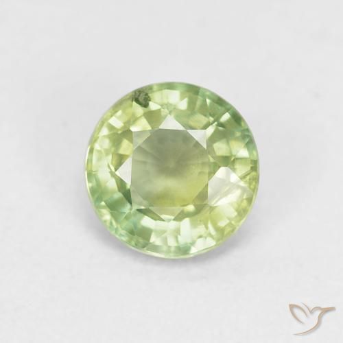 Saphir Vert vif et léger naturelle Tour, 0.85 ct, VS