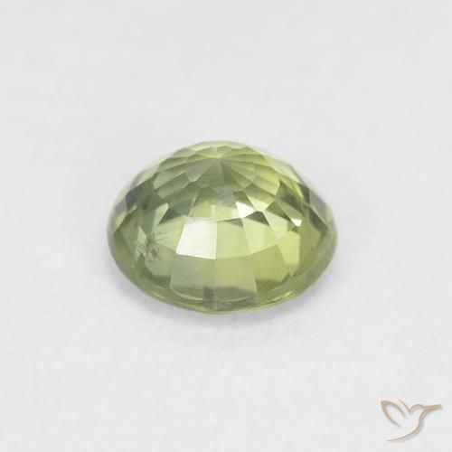 Saphir Vert vif et léger naturelle Tour, 0.85 ct, VS