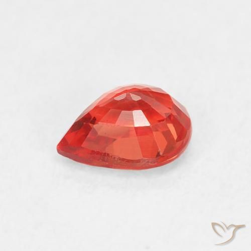 Saphir Orange rouge intense naturelle En forme de poire, 0.47 ct, VVS-VS