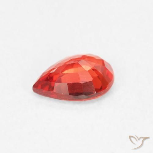 Saphir Rouge-orange cramoisi vif naturelle En forme de poire, 0.41 ct, VVS-VS