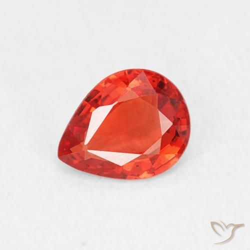 0.37ct Naturel Orange rouge intense Saphir, En forme de poire, VVS-VS