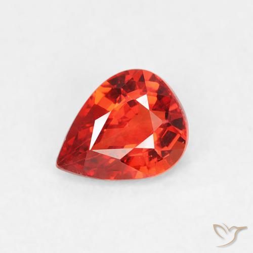 Saphir Rouge moyen naturelle En forme de poire, 0.40 ct, VVS-VS