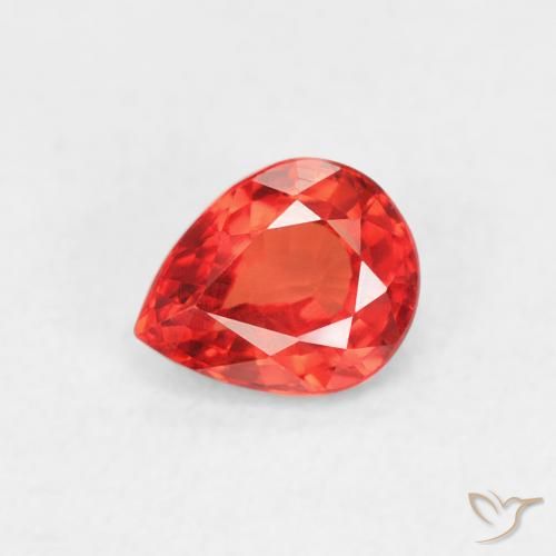 0.43ct Naturel Rouge-orange cramoisi vif Saphir, En forme de poire, VVS-VS