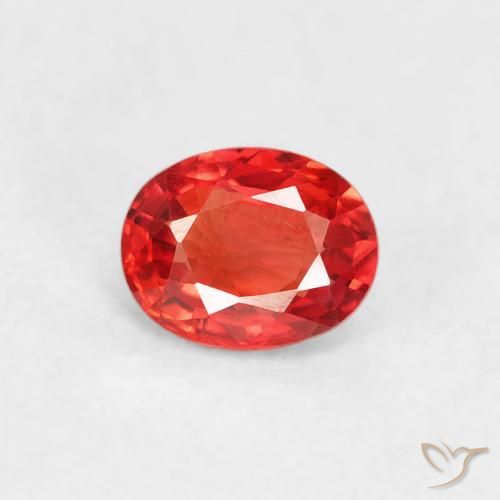 0.42ct Naturel Orange rouge intense Saphir, ovale, VVS-VS