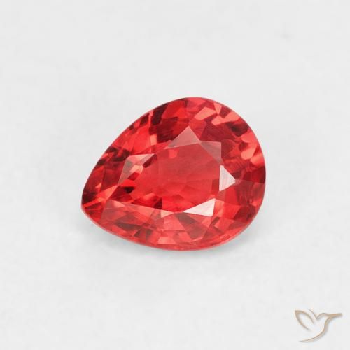 0.48ct Naturel Rouge vif Saphir, En forme de poire, VVS